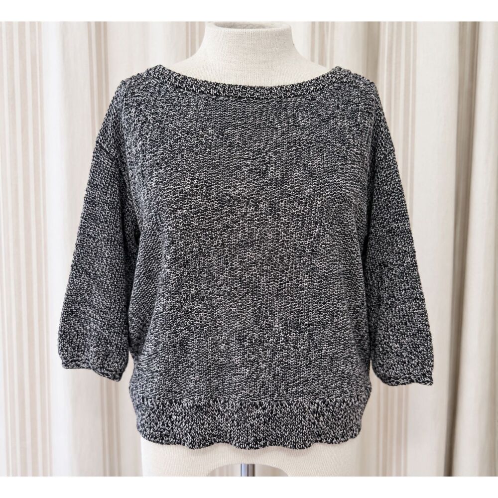 Free People Black White Knit Open Back Sweater Size XS